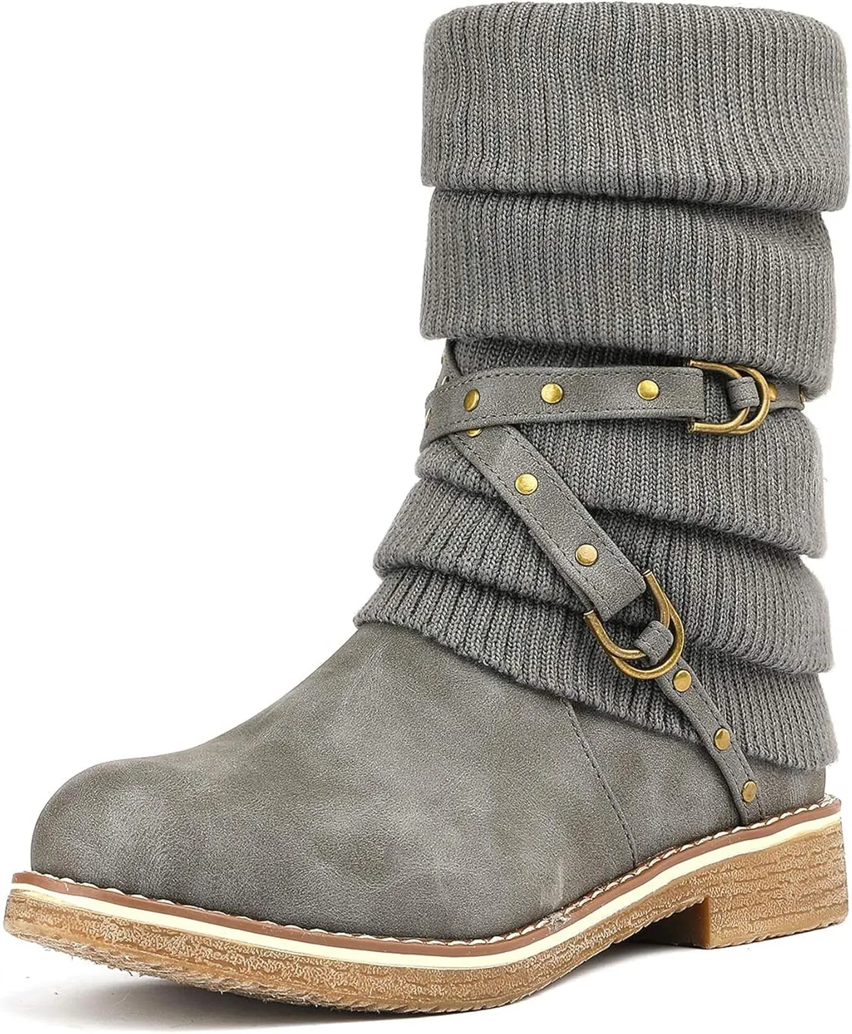 DREAM PAIRS Women's Mid Calf Fashion Winter Snow Boots