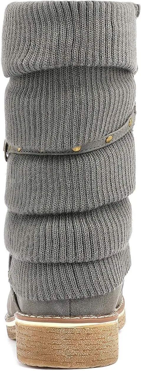 DREAM PAIRS Women's Mid Calf Fashion Winter Snow Boots