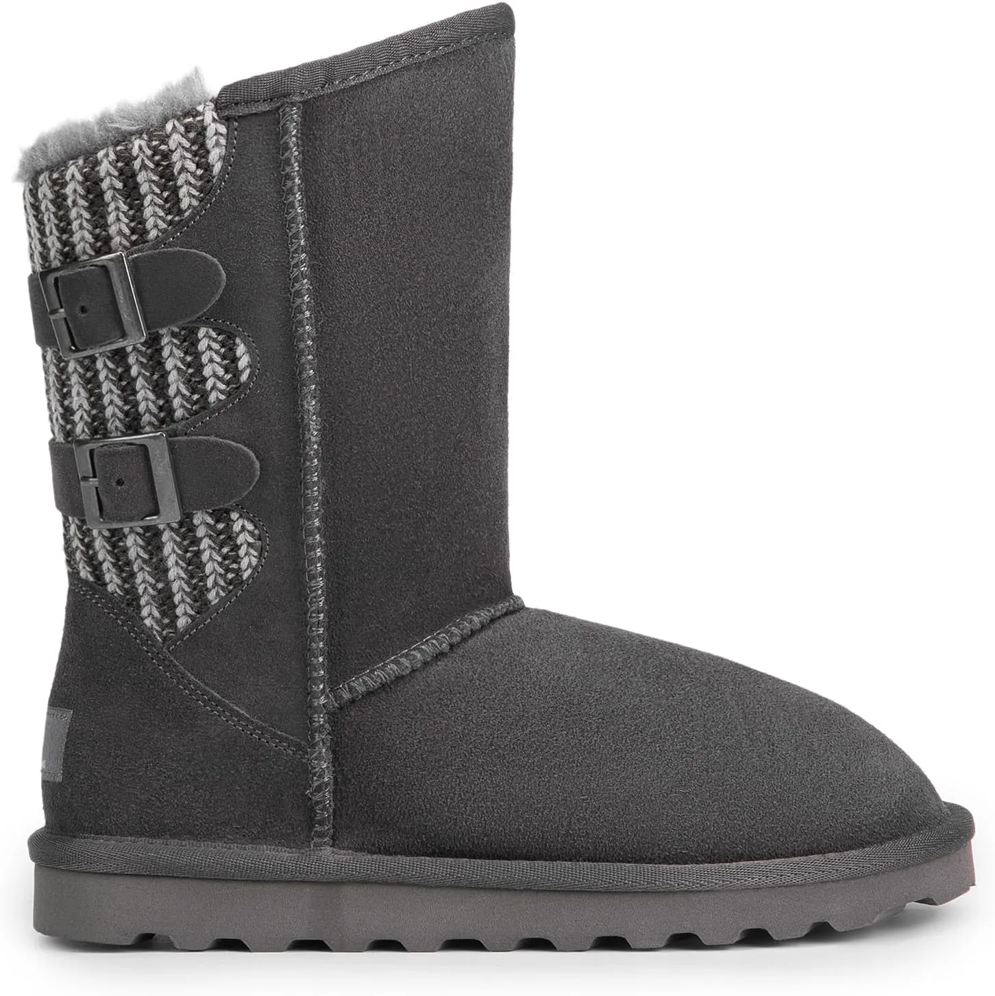 DREAM PAIRS Women's Mid Calf Winter Snow Boots Fashion FuzzyChic Buckle Booties