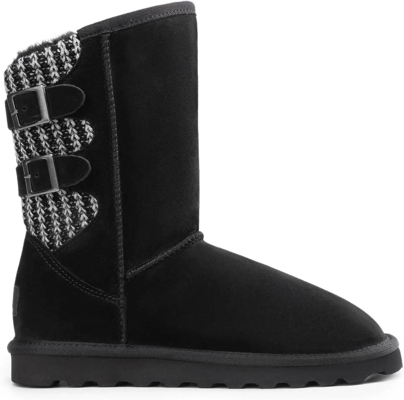 DREAM PAIRS Women's Mid Calf Winter Snow Boots Fashion FuzzyChic Buckle Booties