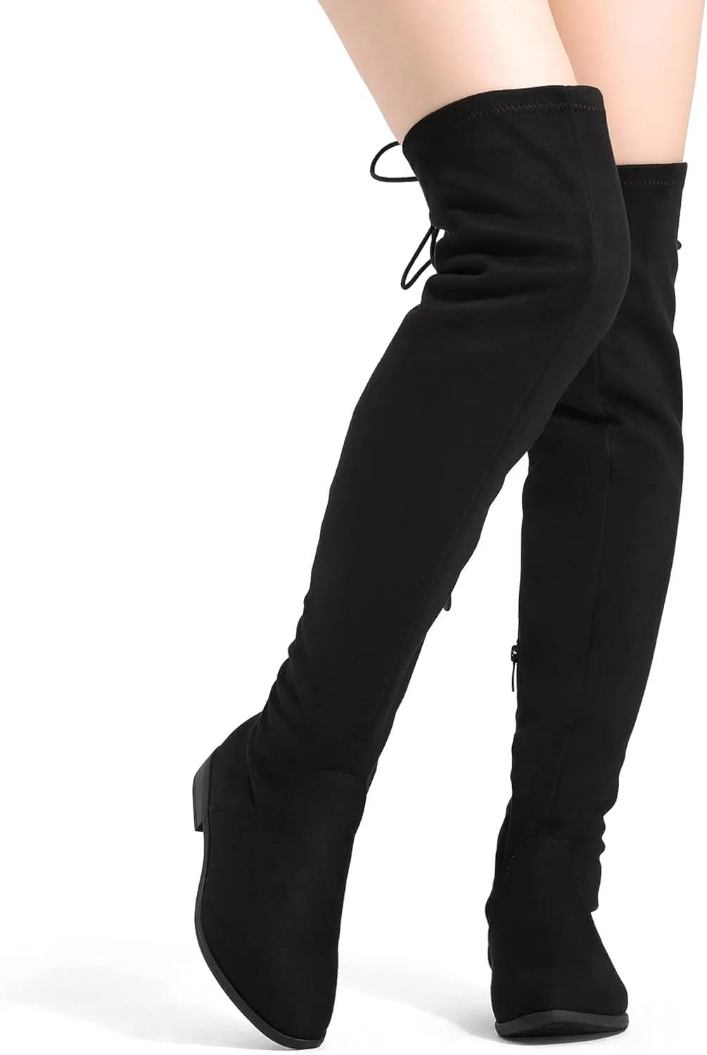 DREAM PAIRS Women's Over The Knee High Low Block Heel Riding Boots