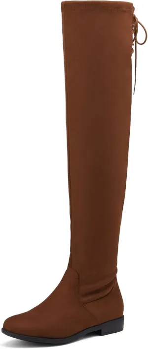 DREAM PAIRS Women's Over The Knee High Low Block Heel Riding Boots
