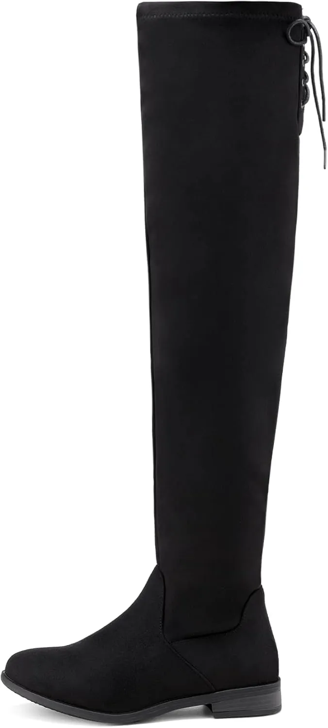 DREAM PAIRS Women's Over The Knee High Low Block Heel Riding Boots
