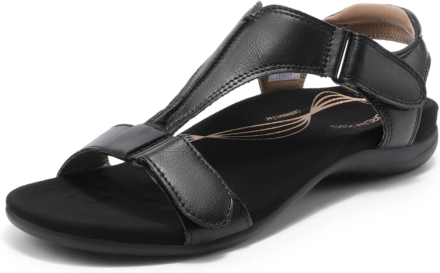 DREAM PAIRS Womens Sandals Arch Support T-Strap Orthopedic Flat Sandals Comfortable Summer Shoes
