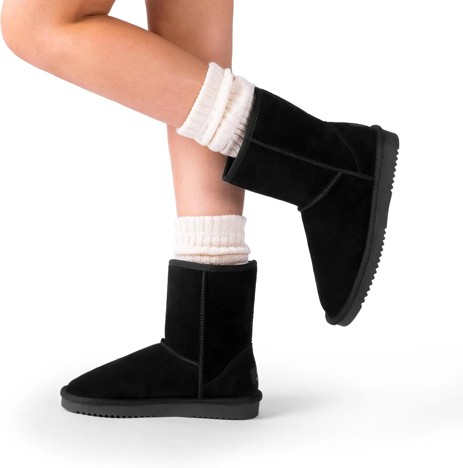 DREAM PAIRS Women's Shorty-New Mid Calf Winter Snow Boots