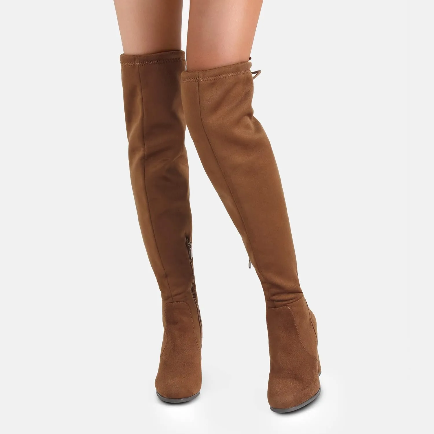 DREAM PAIRS Women's Thigh High Fashion Boots Over The Knee Block Heel Boots