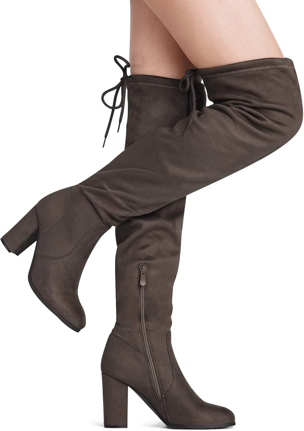 DREAM PAIRS Women's Thigh High Fashion Boots Over The Knee Block Heel Boots