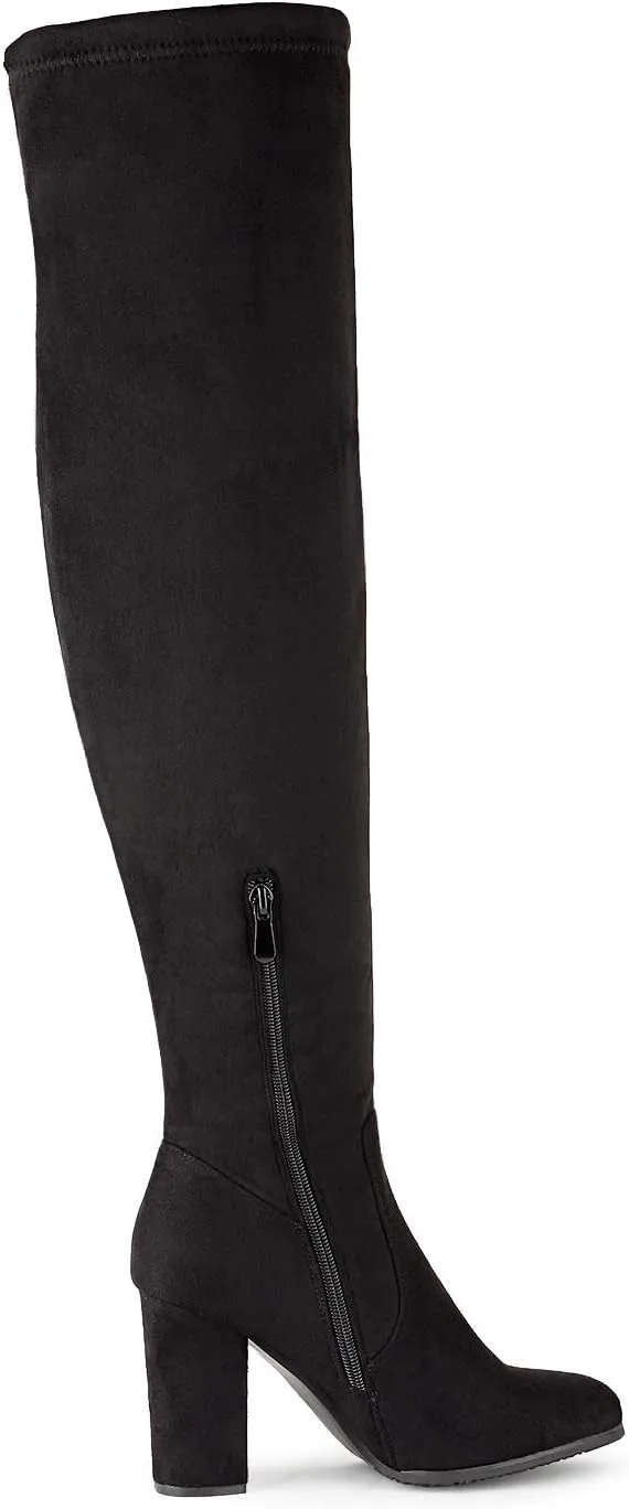 DREAM PAIRS Women's Thigh High Fashion Boots Over The Knee Block Heel Boots