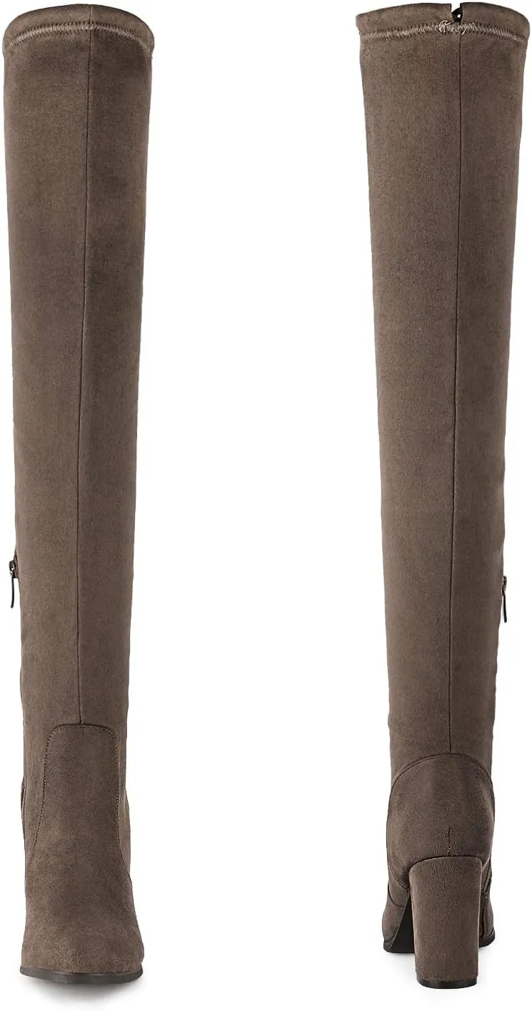 DREAM PAIRS Women's Thigh High Fashion Boots Over The Knee Block Heel Boots
