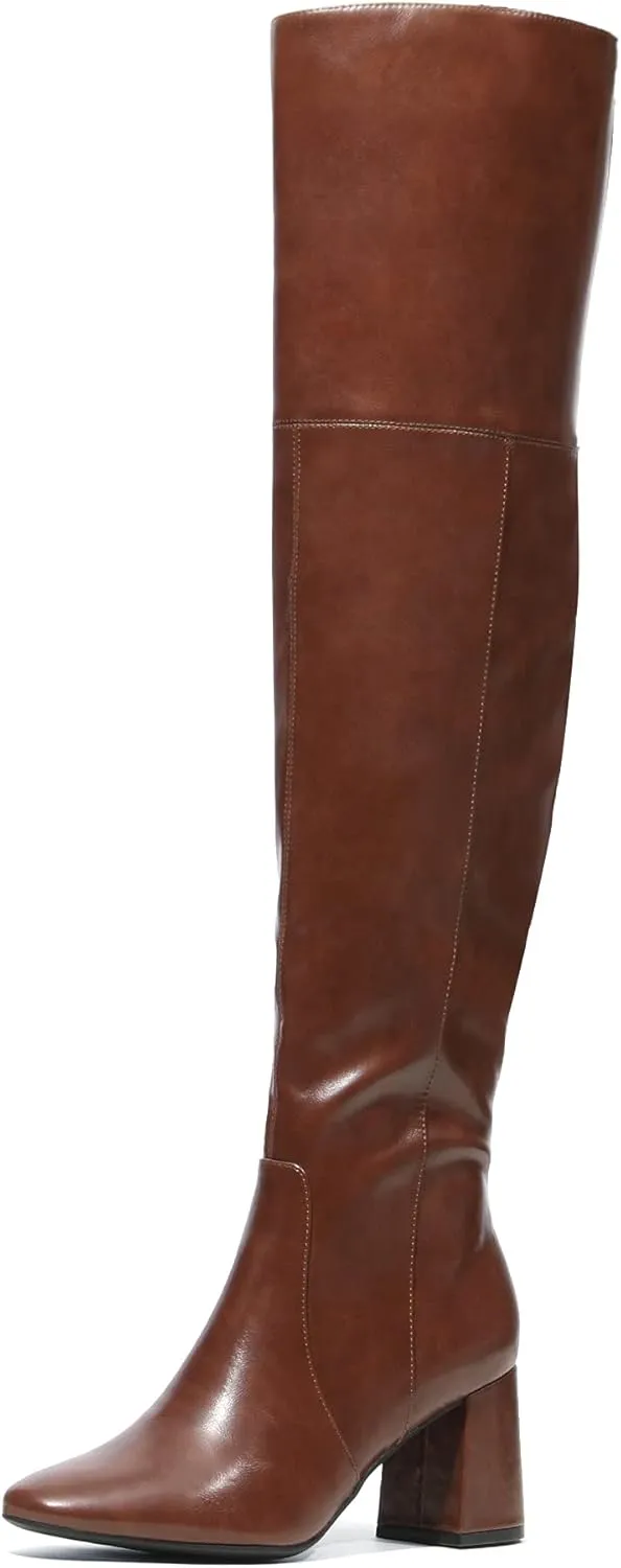 DREAM PAIRS Women’s Thigh High Over the Knee Fashion Chunky Heel Long Boots