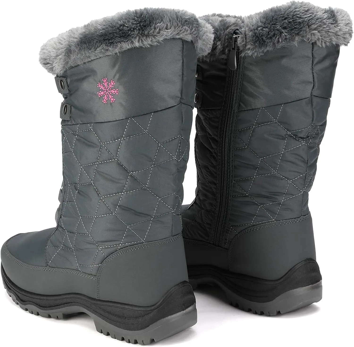 DREAM PAIRS Women's Warm Faux Fur Lined Mid-Calf Winter Snow Boots