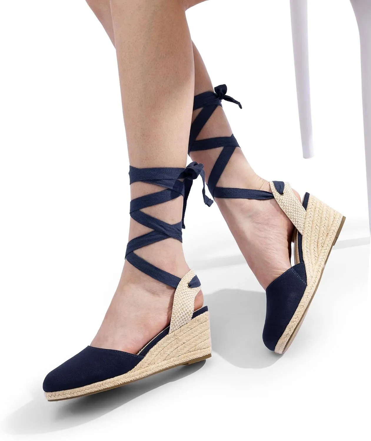 DREAM PAIRS Women's Wedge Sandals Platform Close Toe Espadrilles Strappy Lace Up Sandals Cute Fashion Comfortable Dressy Beach Vocation Summer Shoes