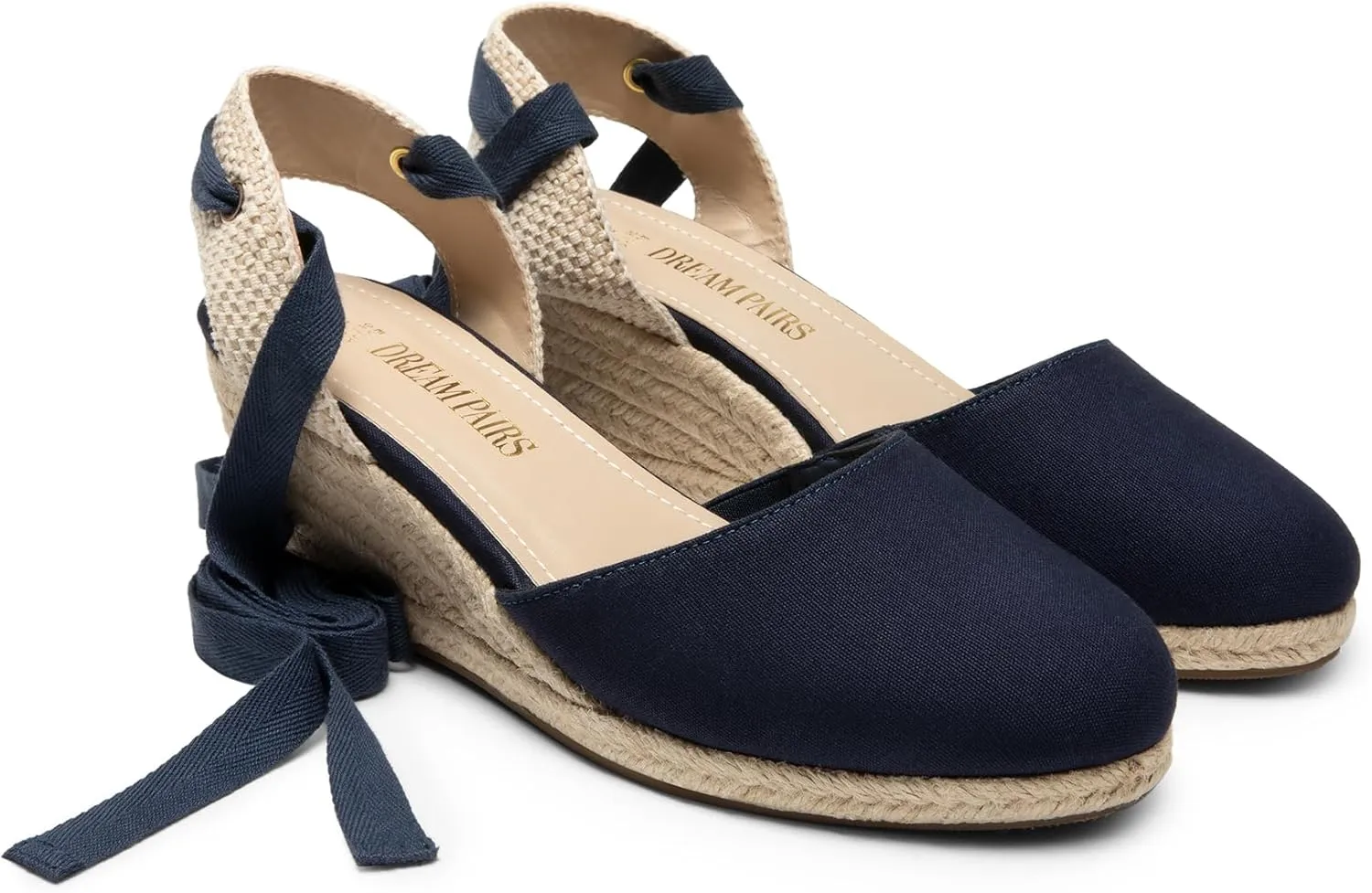 DREAM PAIRS Women's Wedge Sandals Platform Close Toe Espadrilles Strappy Lace Up Sandals Cute Fashion Comfortable Dressy Beach Vocation Summer Shoes