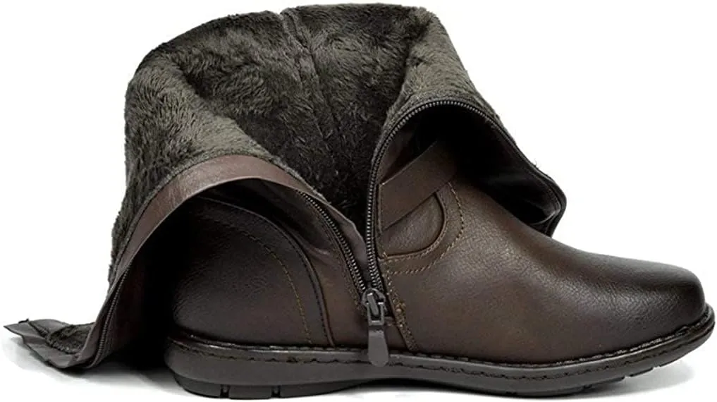 DREAM PAIRS Women's Wide Calf Knee High Boots, Fashion Faux Fur-Lined Winter Boots