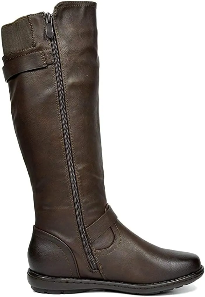 DREAM PAIRS Women's Wide Calf Knee High Boots, Fashion Faux Fur-Lined Winter Boots