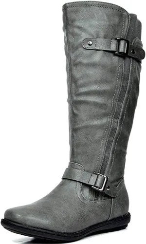 DREAM PAIRS Women's Wide Calf Knee High Boots, Fashion Faux Fur-Lined Winter Boots