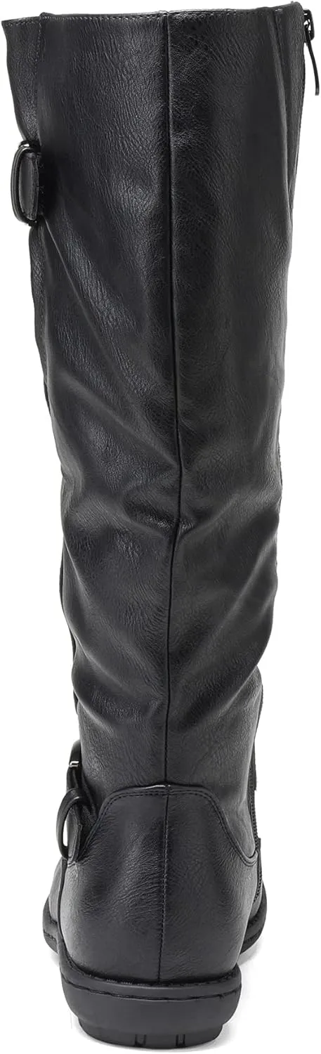 DREAM PAIRS Women's Wide Calf Knee High Boots, Fashion Faux Fur-Lined Winter Boots