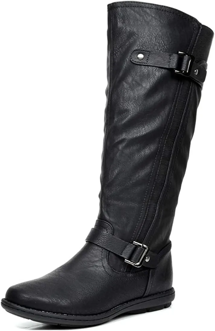 DREAM PAIRS Women's Wide Calf Knee High Boots, Fashion Faux Fur-Lined Winter Boots
