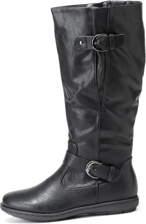 DREAM PAIRS Women's Wide Calf Knee High Boots, Fashion Faux Fur-Lined Winter Boots