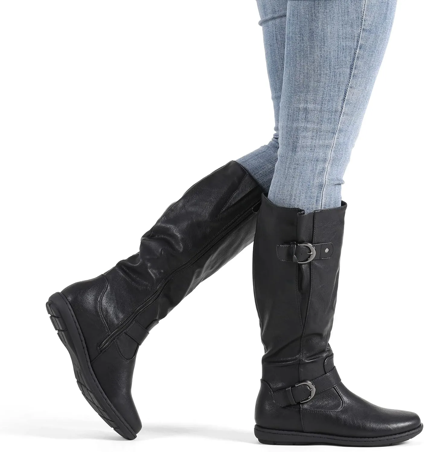 DREAM PAIRS Women's Wide Calf Knee High Boots, Fashion Faux Fur-Lined Winter Boots