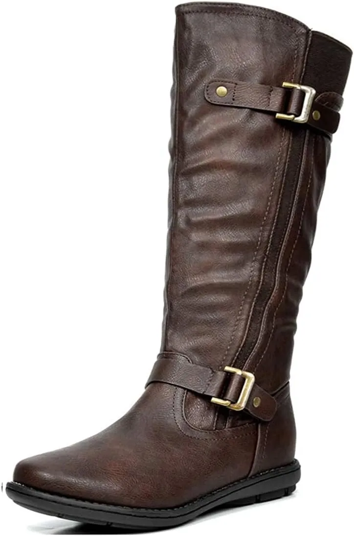 DREAM PAIRS Women's Wide Calf Knee High Boots, Fashion Faux Fur-Lined Winter Boots