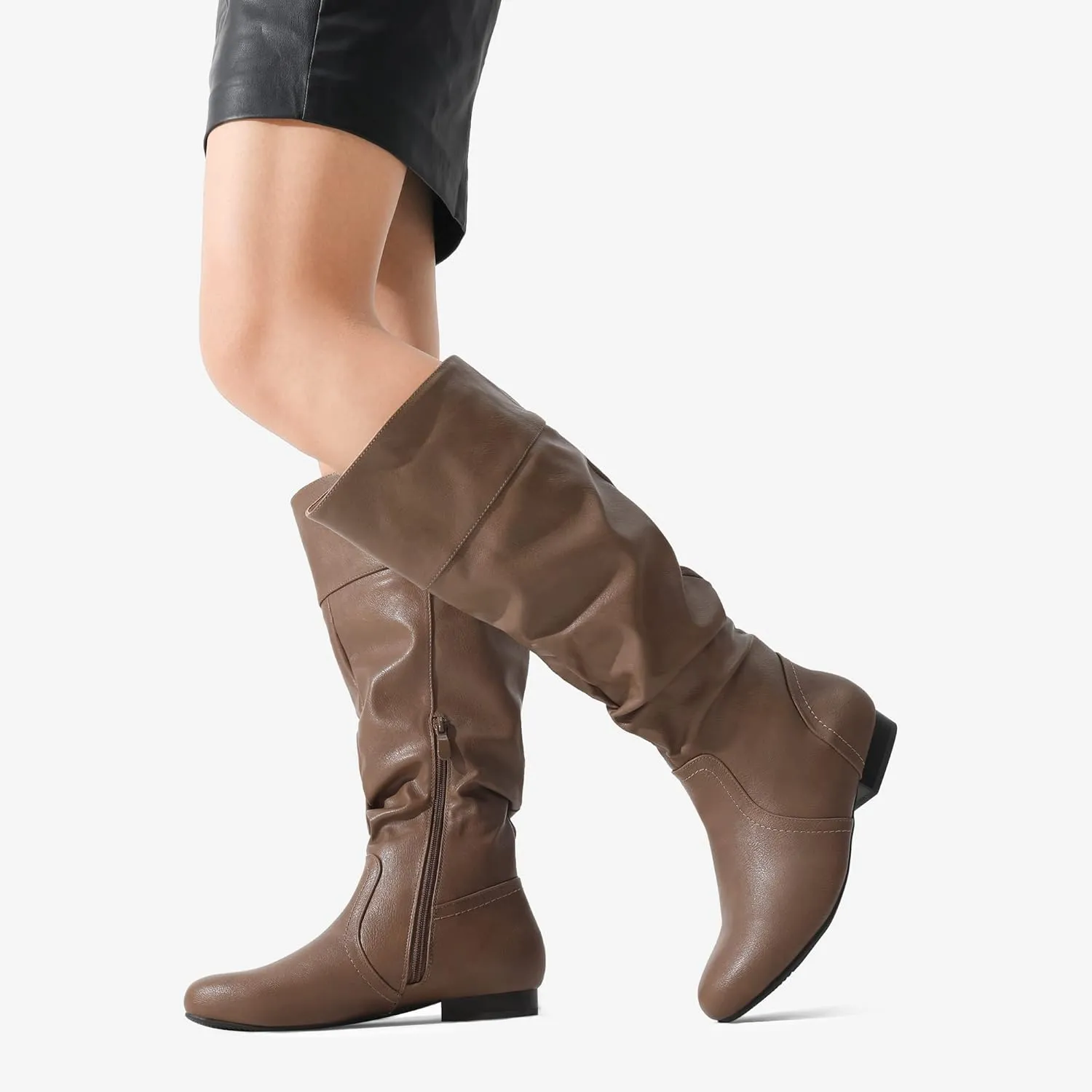 DREAM PAIRS Women's Wide Calf Knee High Pull On Fall Weather Winter Boots
