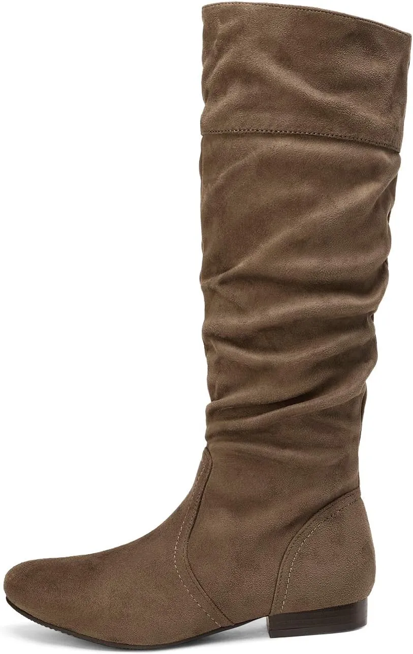 DREAM PAIRS Women's Wide Calf Knee High Pull On Fall Weather Winter Boots