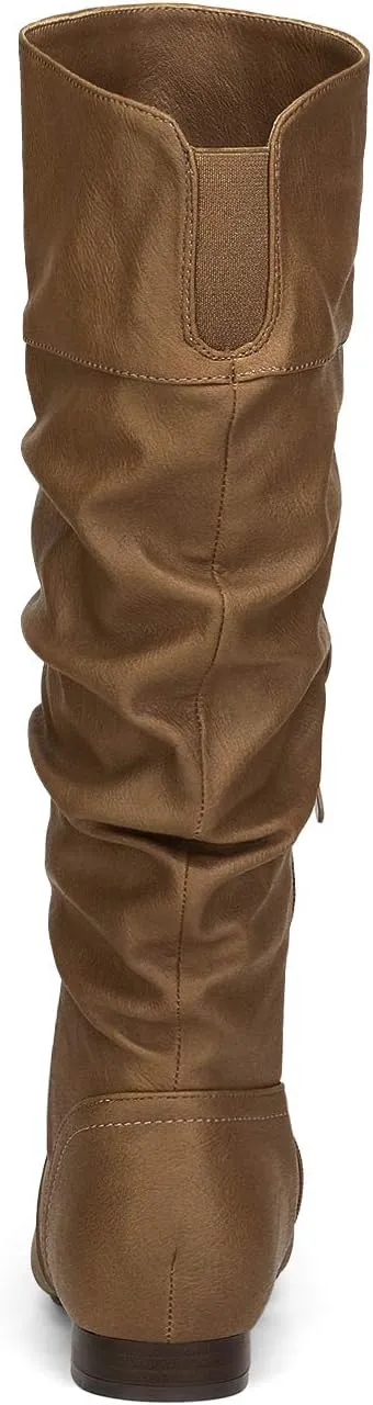 DREAM PAIRS Women's Wide Calf Knee High Pull On Fall Weather Winter Boots