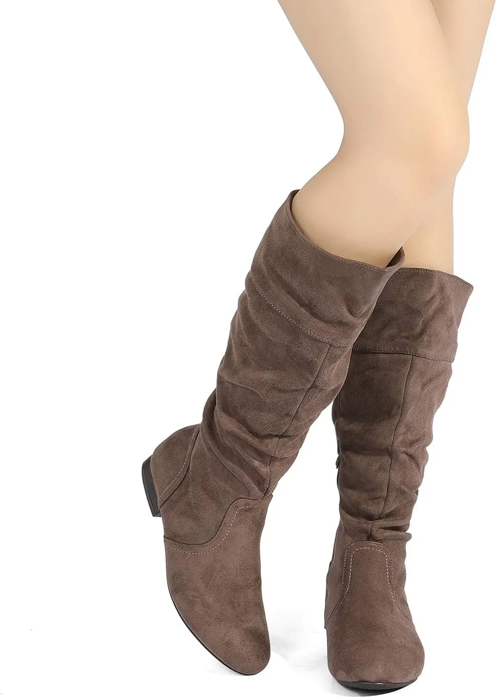 DREAM PAIRS Women's Wide Calf Knee High Pull On Fall Weather Winter Boots