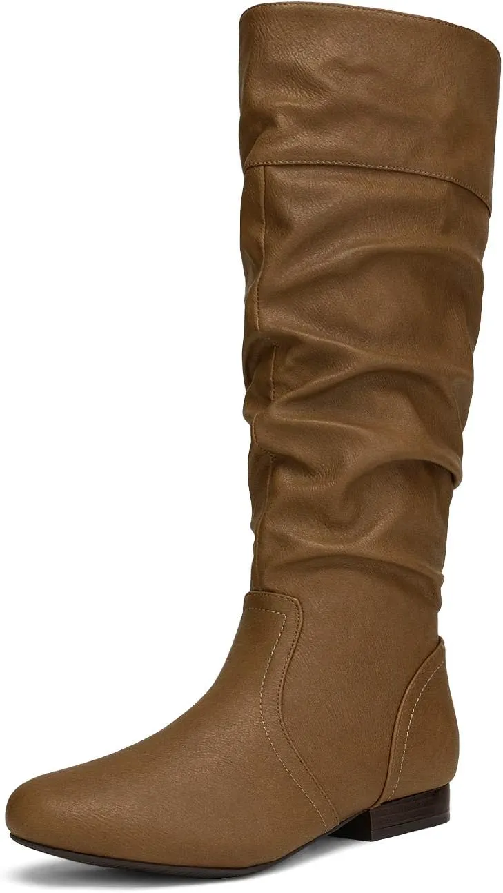 DREAM PAIRS Women's Wide Calf Knee High Pull On Fall Weather Winter Boots