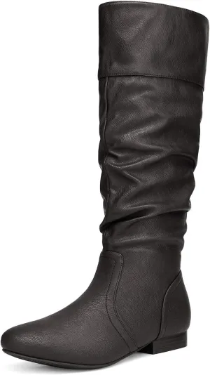 DREAM PAIRS Women's Wide Calf Knee High Pull On Fall Weather Winter Boots