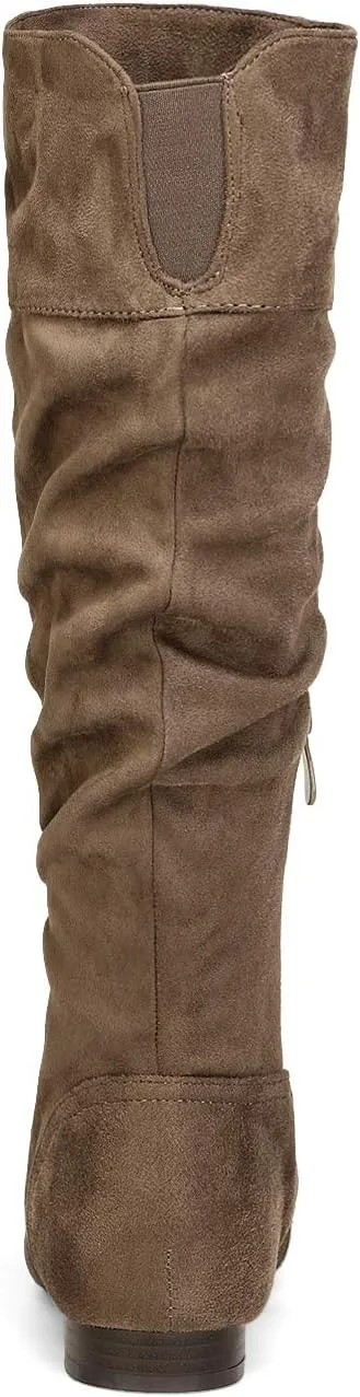 DREAM PAIRS Women's Wide Calf Knee High Pull On Fall Weather Winter Boots
