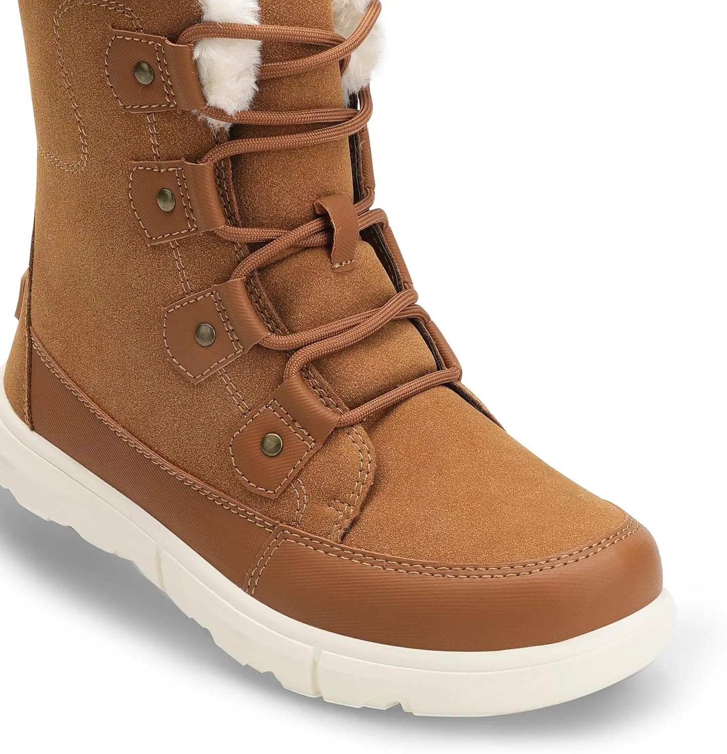 DREAM PAIRS Womens Winter Boots Cozy Faux Fur Anti-Slip Snow Boots Lace Up Comfort Stylish Ankle Booties for Cold Weather City Walk