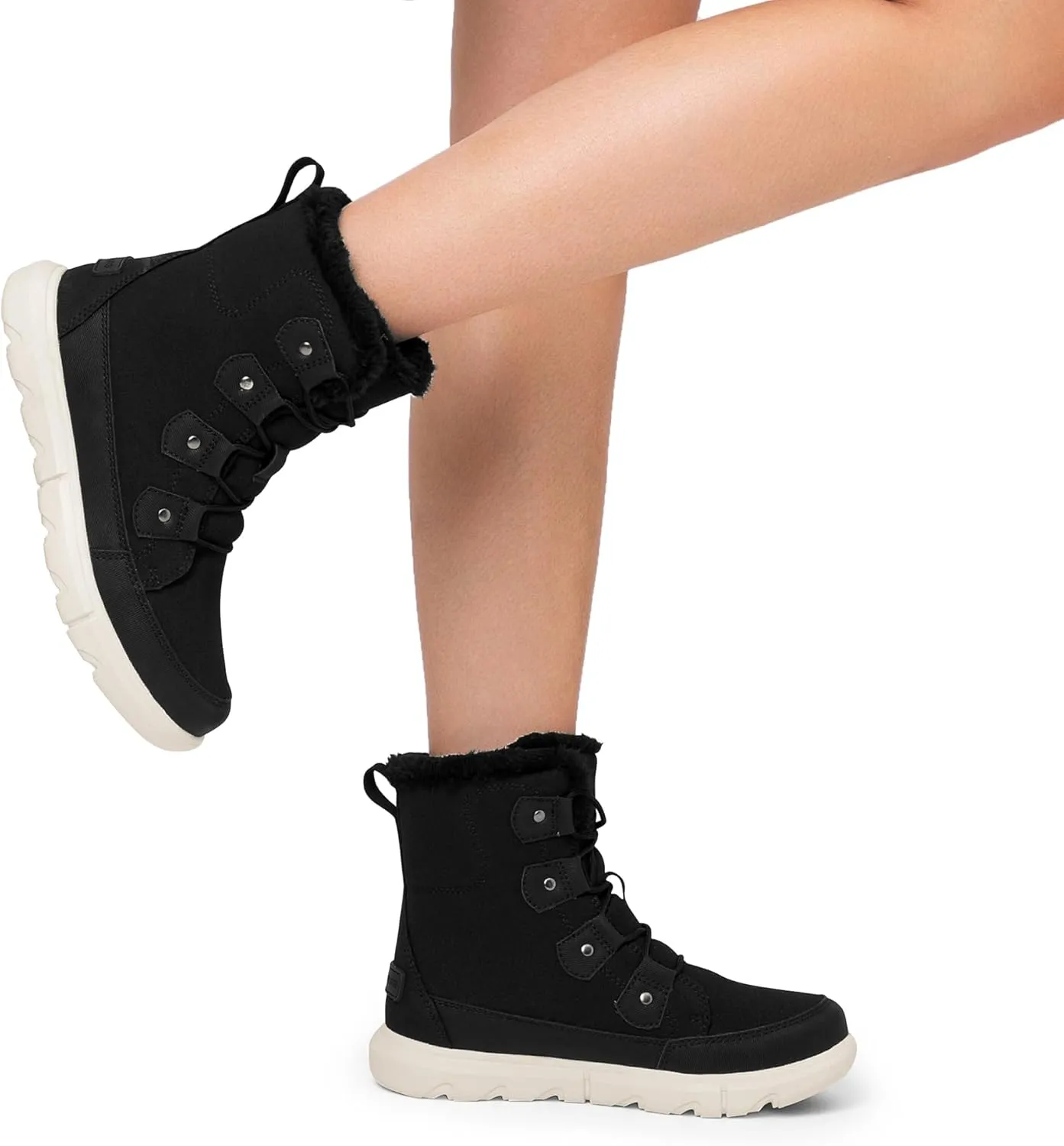 DREAM PAIRS Womens Winter Boots Cozy Faux Fur Anti-Slip Snow Boots Lace Up Comfort Stylish Ankle Booties for Cold Weather City Walk
