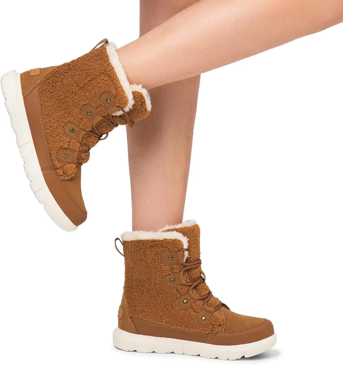 DREAM PAIRS Womens Winter Boots Cozy Faux Fur Anti-Slip Snow Boots Lace Up Comfort Stylish Ankle Booties for Cold Weather City Walk