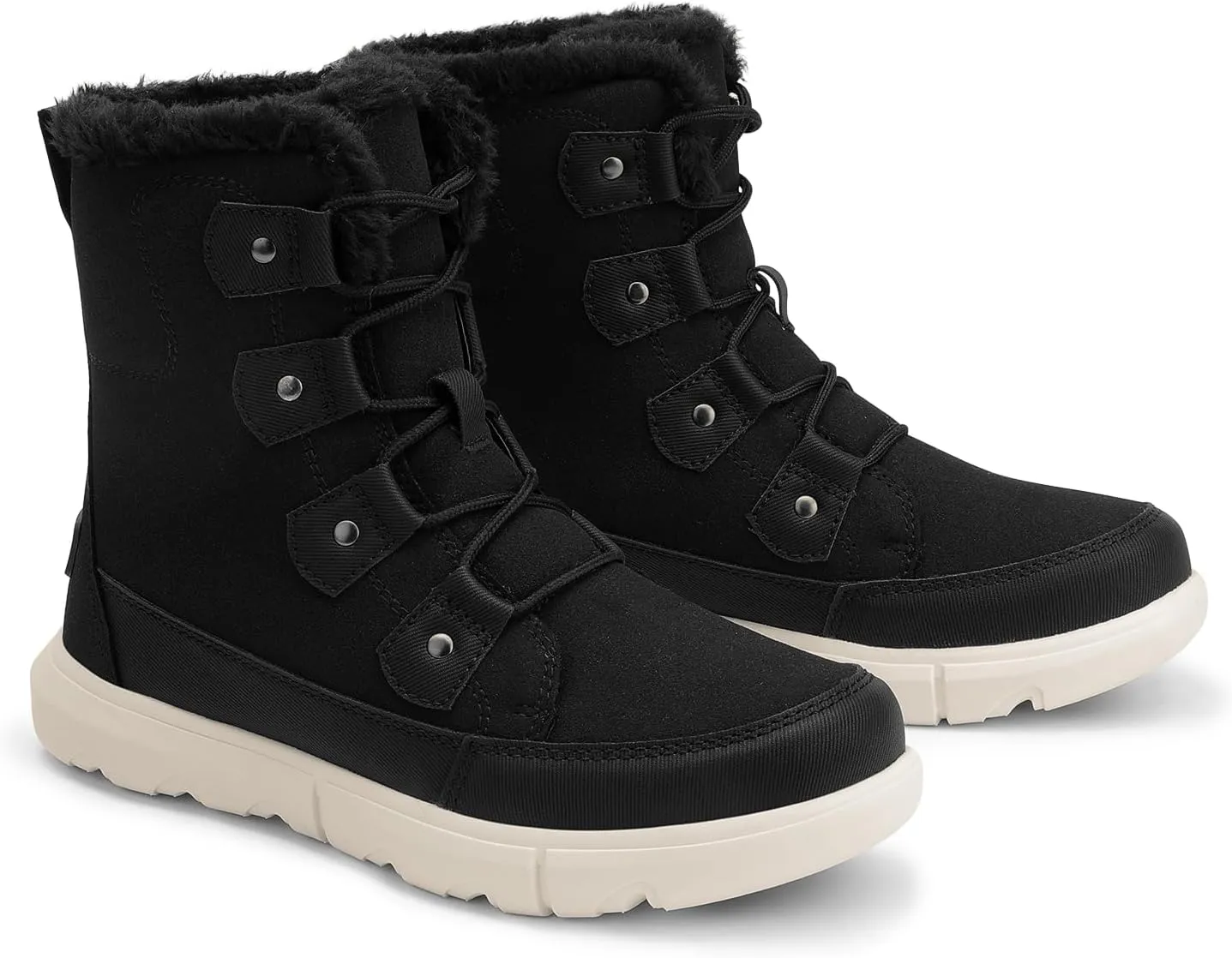 DREAM PAIRS Womens Winter Boots Cozy Faux Fur Anti-Slip Snow Boots Lace Up Comfort Stylish Ankle Booties for Cold Weather City Walk