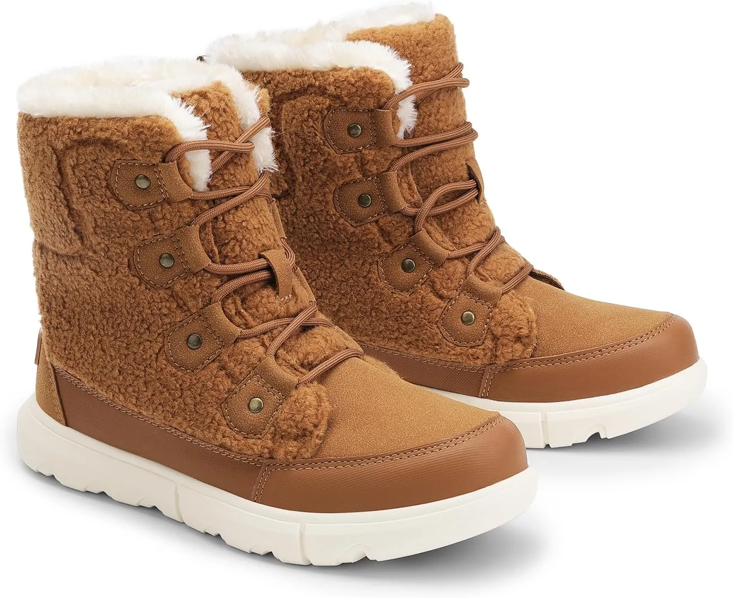 DREAM PAIRS Womens Winter Boots Cozy Faux Fur Anti-Slip Snow Boots Lace Up Comfort Stylish Ankle Booties for Cold Weather City Walk