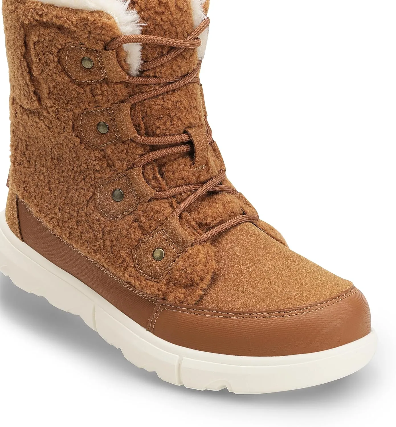 DREAM PAIRS Womens Winter Boots Cozy Faux Fur Anti-Slip Snow Boots Lace Up Comfort Stylish Ankle Booties for Cold Weather City Walk