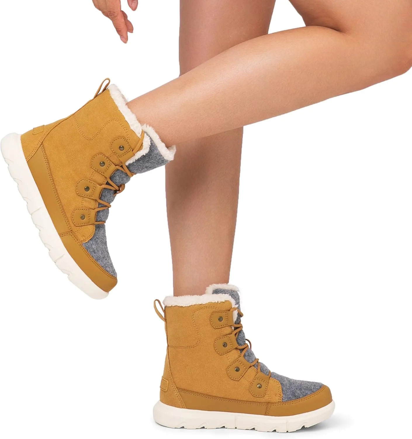 DREAM PAIRS Womens Winter Boots Cozy Faux Fur Anti-Slip Snow Boots Lace Up Comfort Stylish Ankle Booties for Cold Weather City Walk