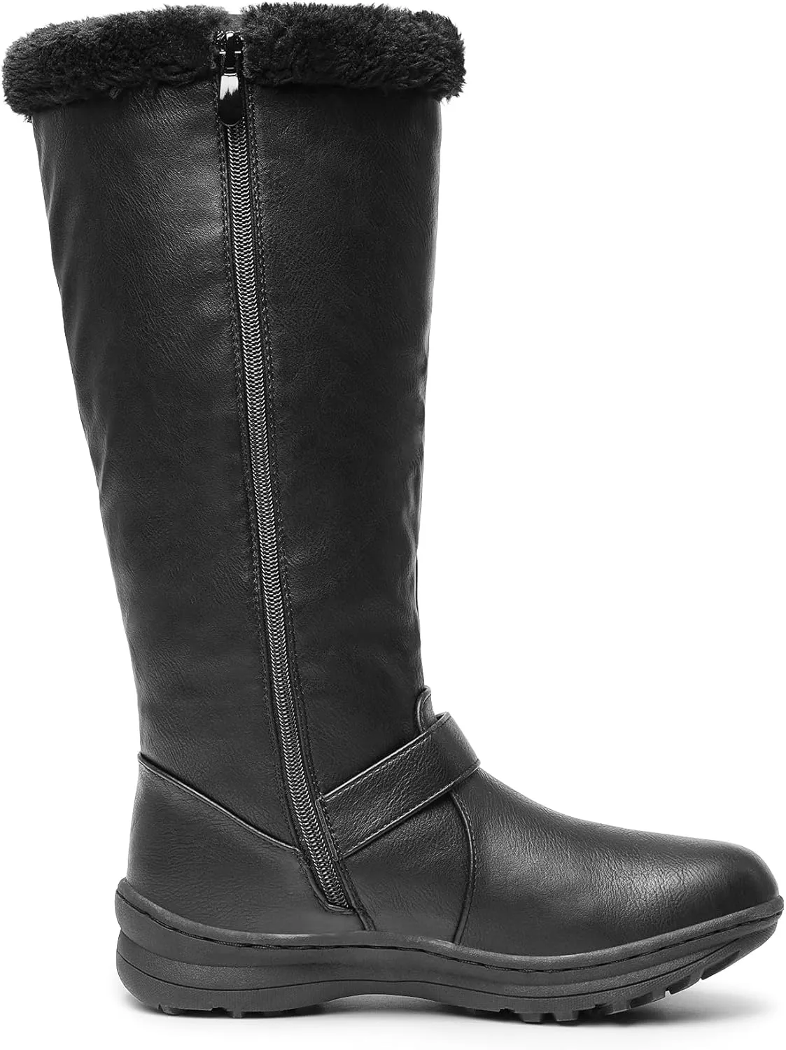 DREAM PAIRS Women's Winter Fully Fur Lined Zipper Closure Snow Knee High Boots