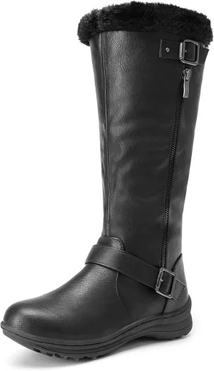 DREAM PAIRS Women's Winter Fully Fur Lined Zipper Closure Snow Knee High Boots