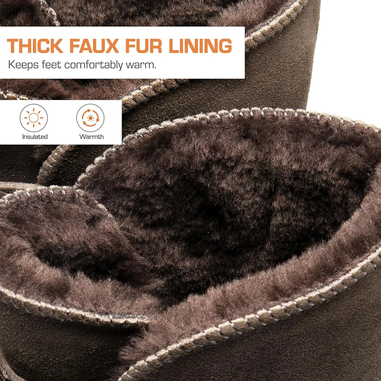 DREAM PAIRS Women's Winter Snow Boots FuzzyChic Bow Genuine Suede Leather Faux Fur Lining Memory Foam Warm Winter Short Booties for Outdoor Indoor