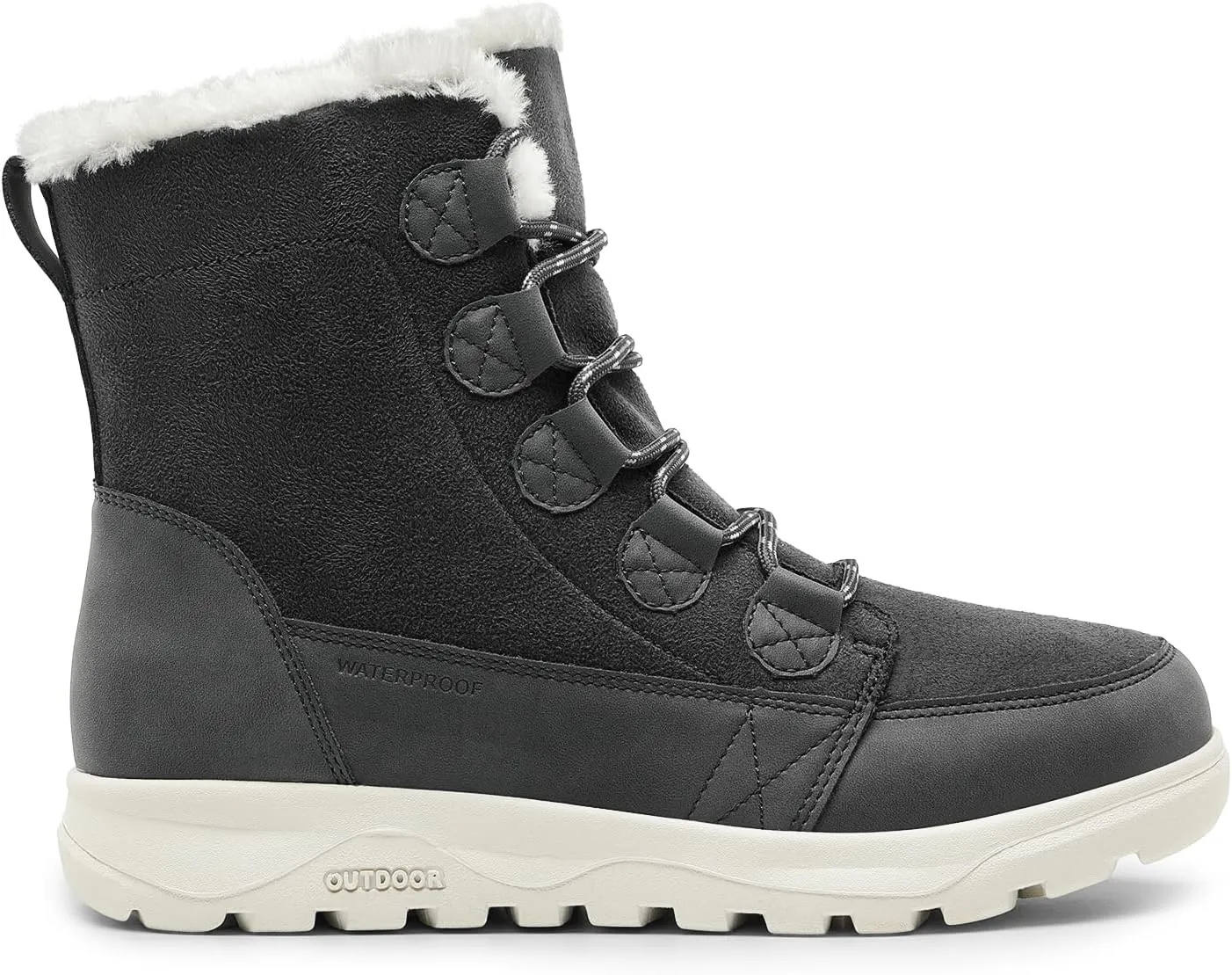 DREAM PAIRS Women's Winter Snow Boots Lace Up Warm Comfortable Faux Fur Lining Outdoor Ankle Booties