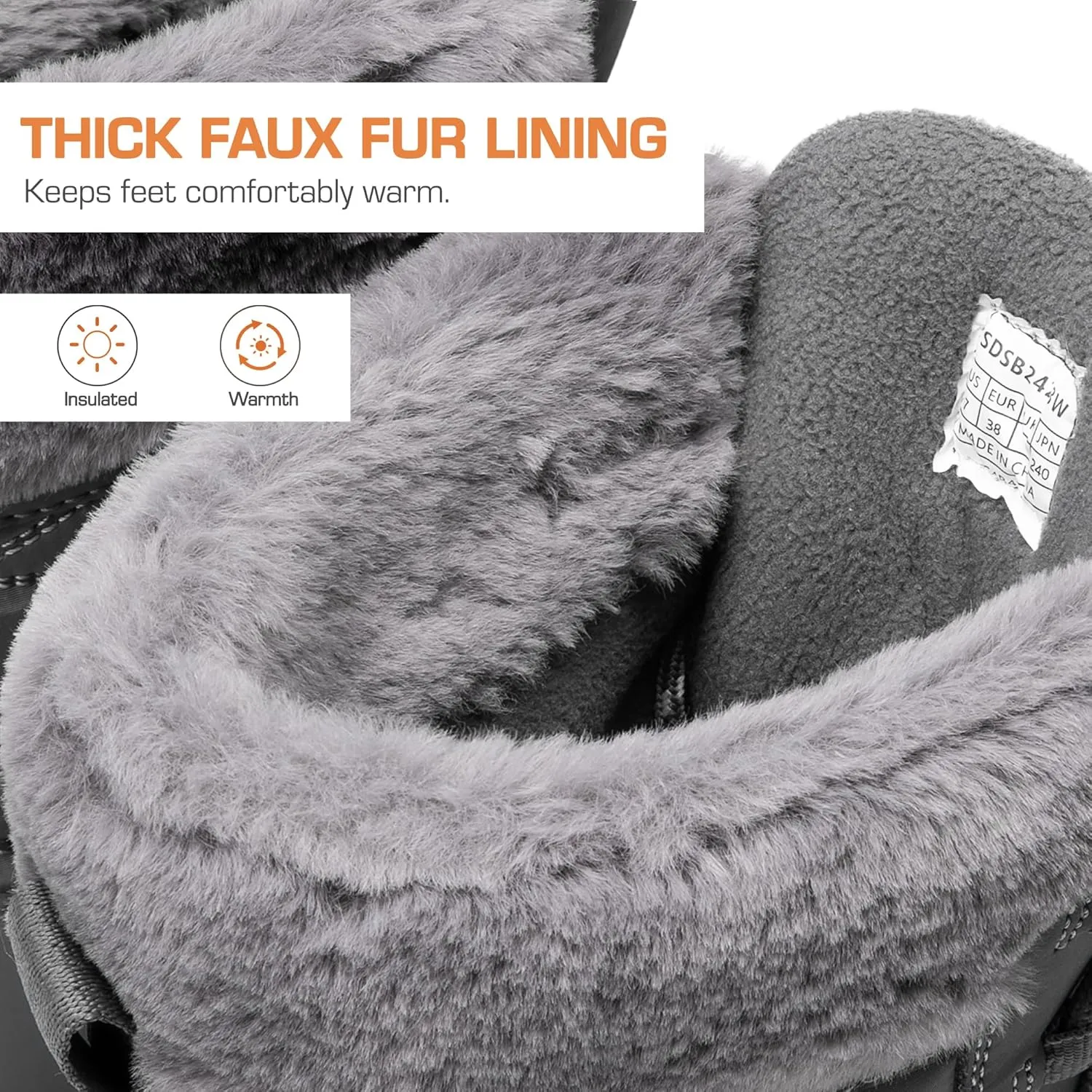 DREAM PAIRS Women's Winter Snow Boots Waterproof Lightweight Warm Faux Fur Lined Insulated Outdoor Ladies Mid-Calf Booties