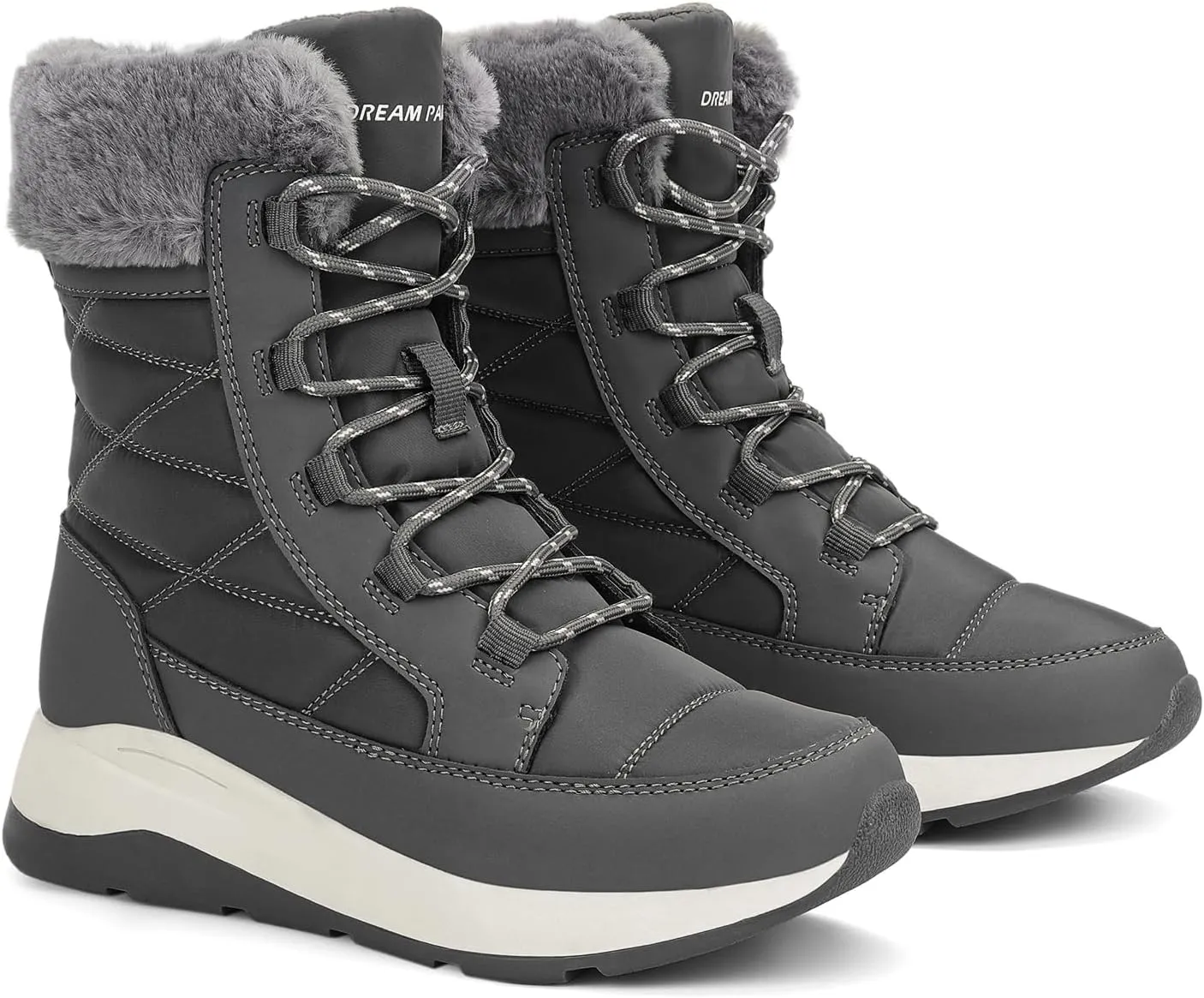 DREAM PAIRS Women's Winter Snow Boots Waterproof Lightweight Warm Faux Fur Lined Insulated Outdoor Ladies Mid-Calf Booties