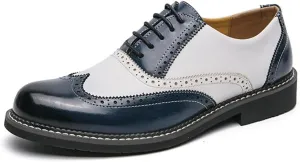 Dress Oxford Shoes for Men Handmade Brogue Style Leather Wedding Shoes Mens Flats Leather Oxfords Formal Shoes Loafers Party Flats