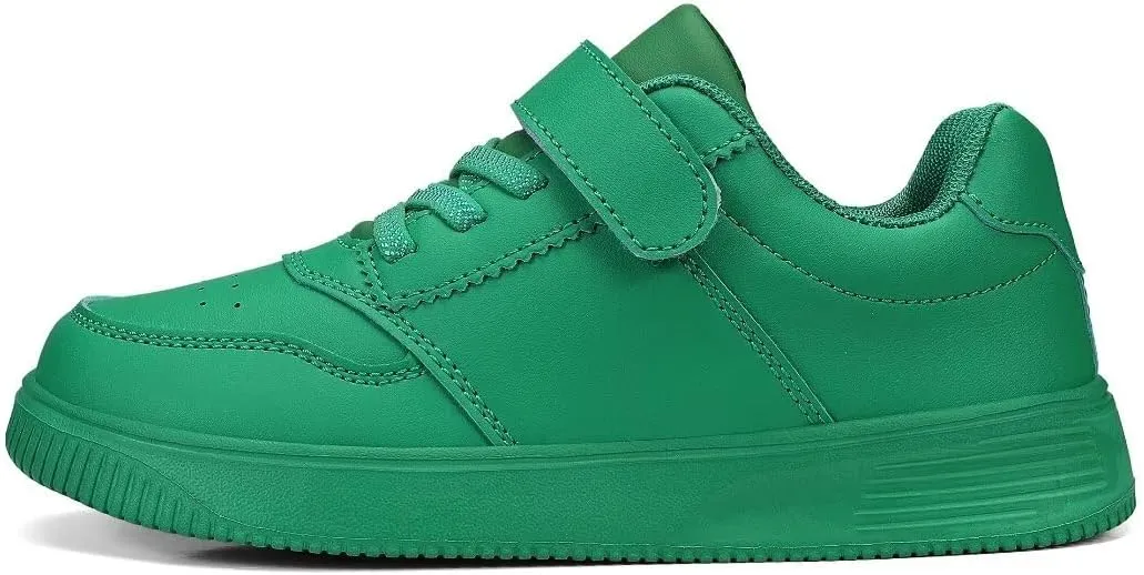 DSWED Black Boys Running Shoes for Girls Leather wear Athletic Kids Fashion Sneakers Tennis Shoes Big Kid Size