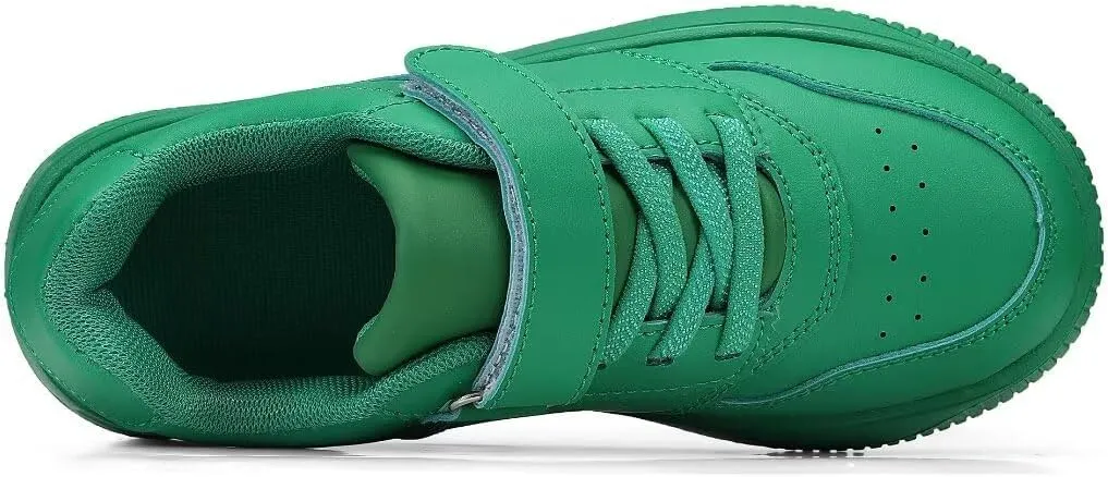 DSWED Black Boys Running Shoes for Girls Leather wear Athletic Kids Fashion Sneakers Tennis Shoes Big Kid Size