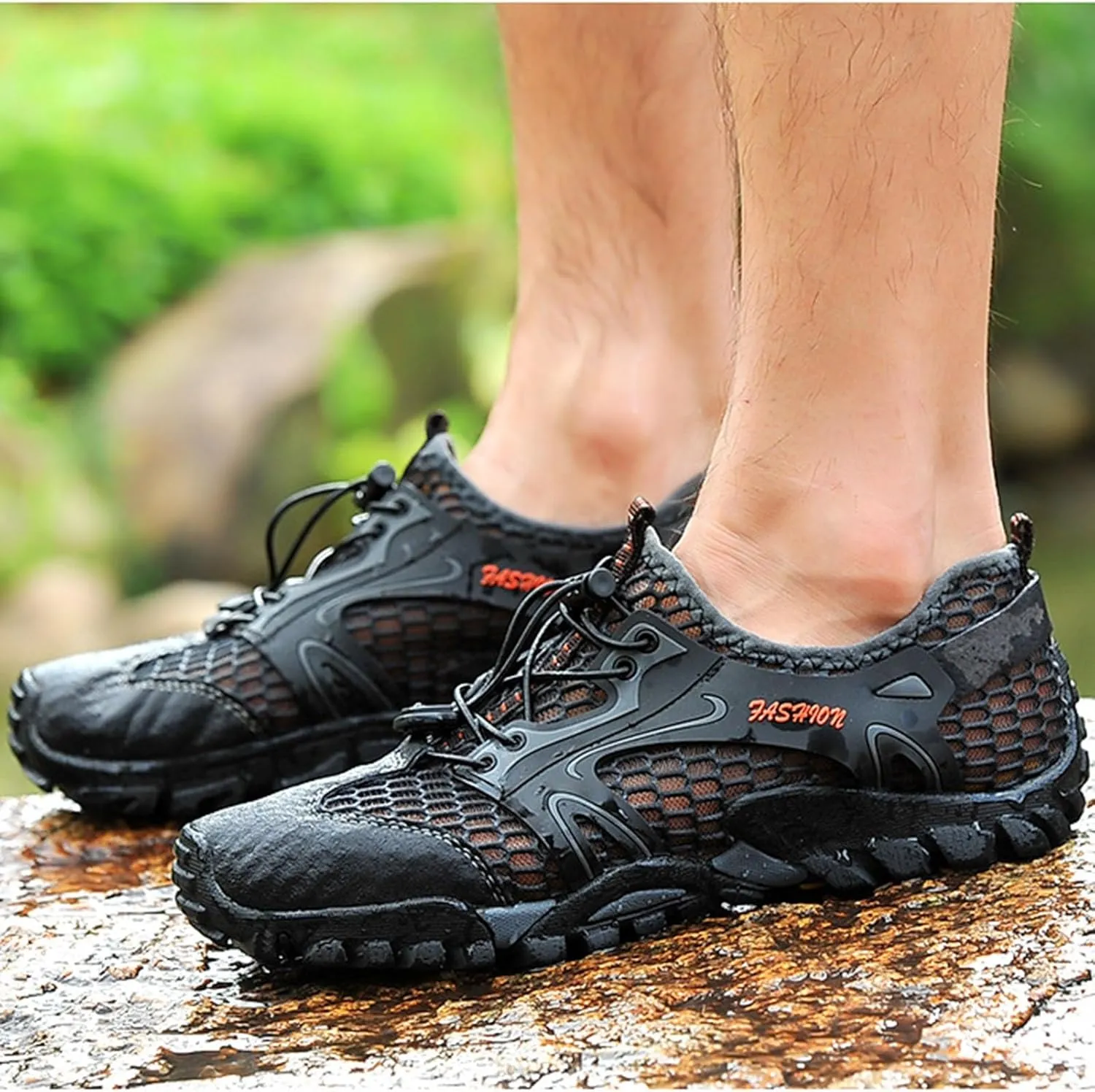 Durable Water Shoes for Women Men Quick Drying, Sports Hiking Barefoot Water Shoes Mesh with Drainage, Beach Exercise Workout Climbing Sneakers