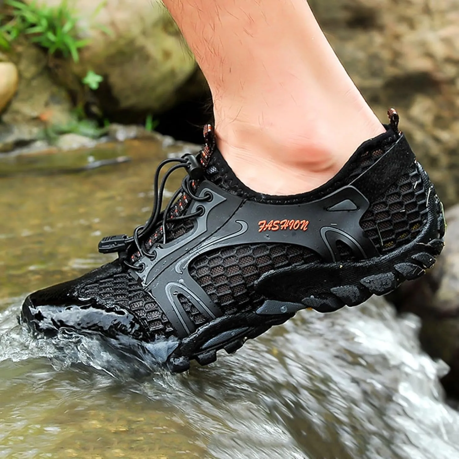 Durable Water Shoes for Women Men Quick Drying, Sports Hiking Barefoot Water Shoes Mesh with Drainage, Beach Exercise Workout Climbing Sneakers